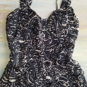 INC Cinched Halter Button Up Stretchy sz 8 Animal